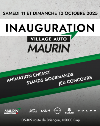 Inauguration du Village Auto à Gap les 11 et 12 octobre !